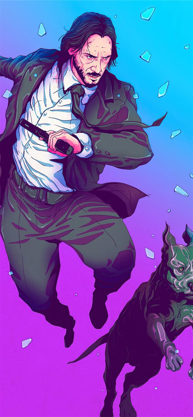 1125x2436 john wick sketchy artwork - behance iPhone 11 Wallpaper