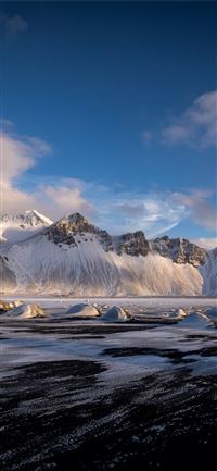 hofn vestrahorn clouds iceland mountains 4k iPhone 11 wallpaper