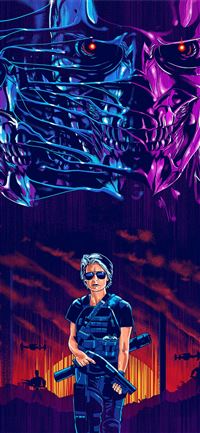 linda hamilton in terminator dark fate art wallpaper