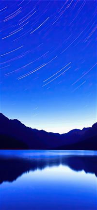 blue lake star trails 4k iPhone 11 wallpaper