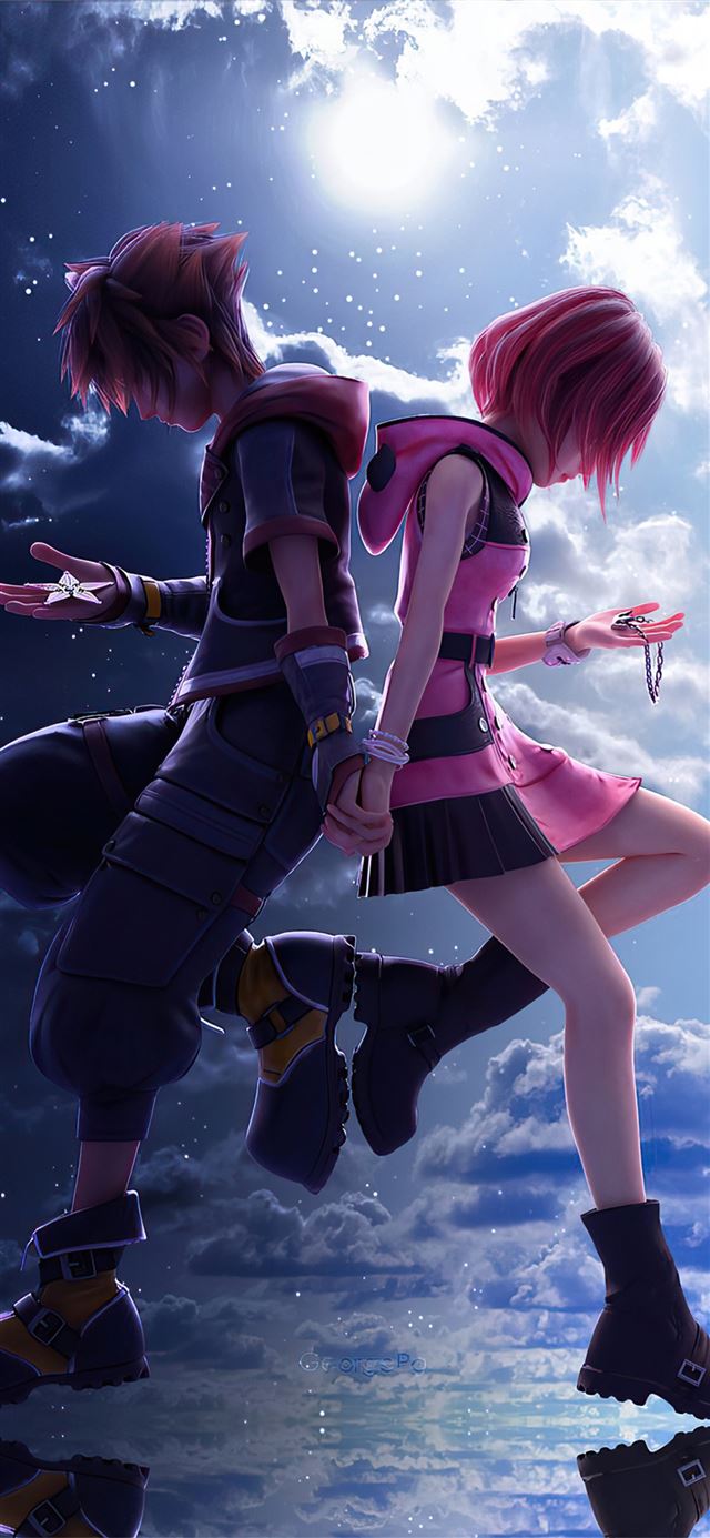 1125x2436 kingdom hearts 3 sora and kaira 4k -  iPhone 11 Wallpaper