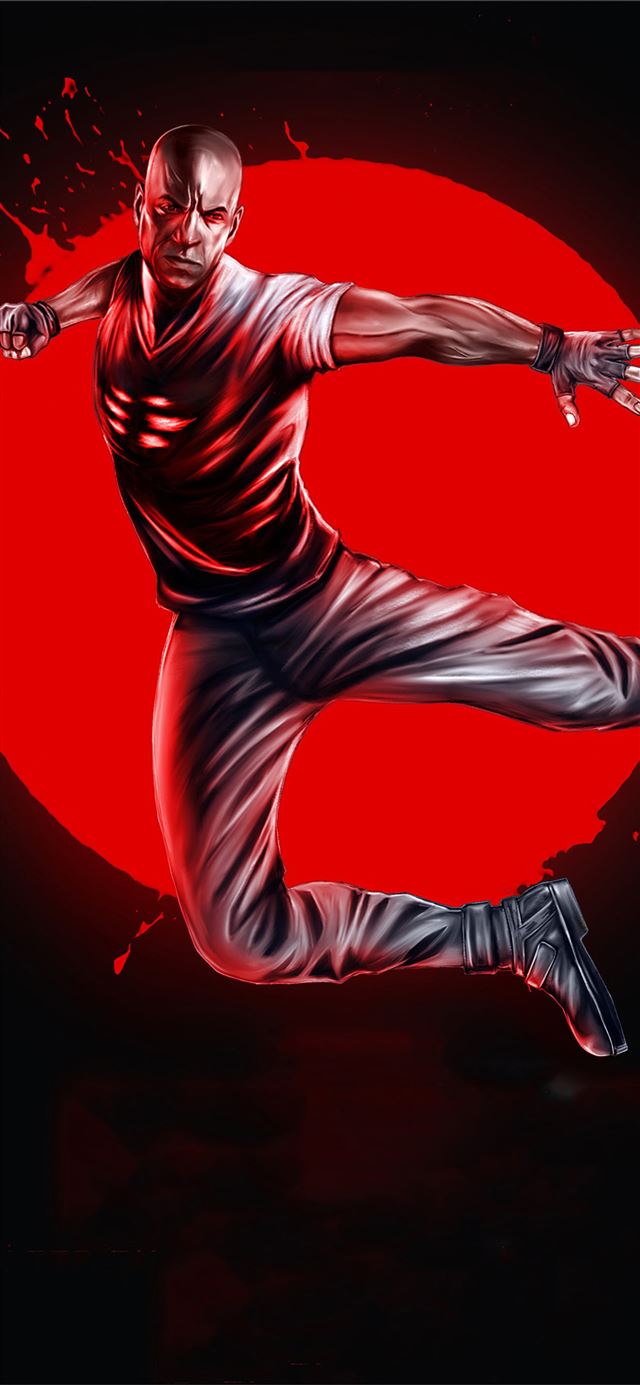 1125x2436 vin diesel blood shot - artwork iPhone 11 Wallpaper