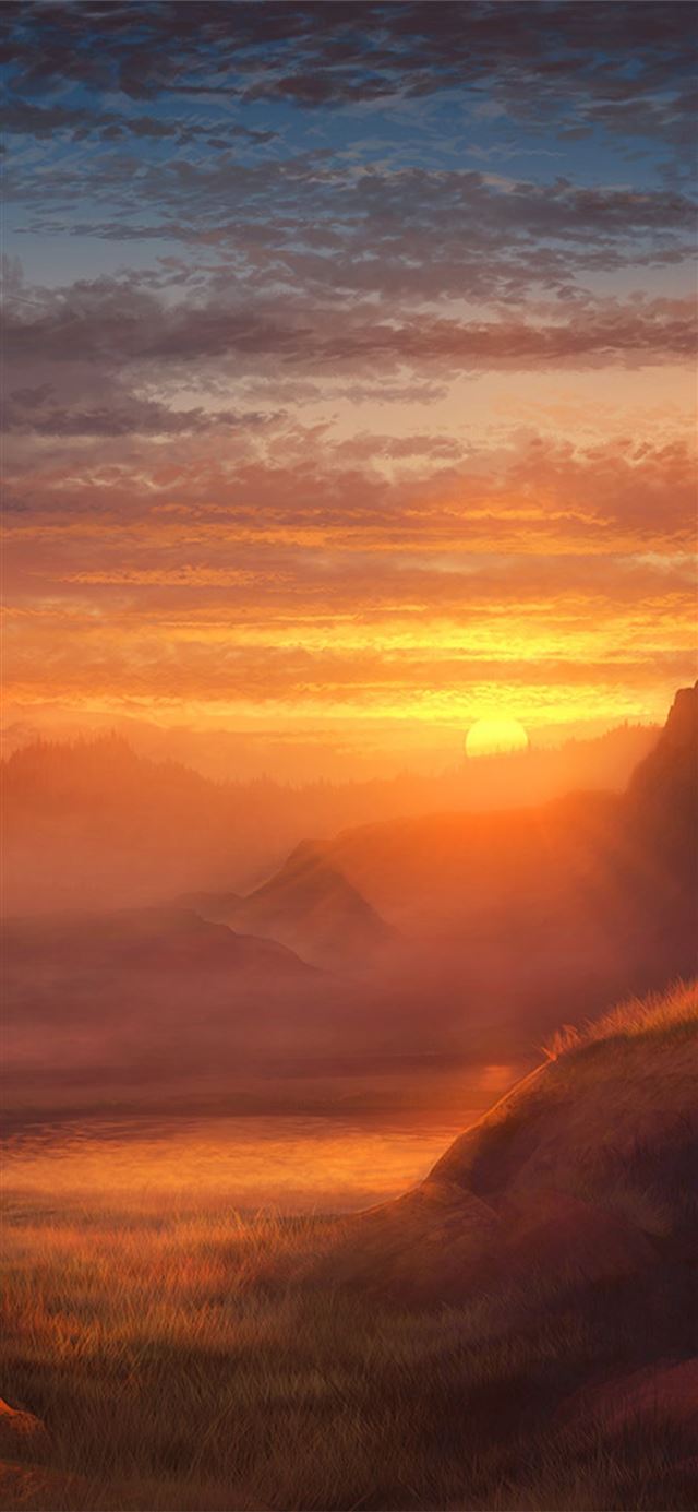 1125x2436 a silent dawn - fog iPhone 11 Wallpaper