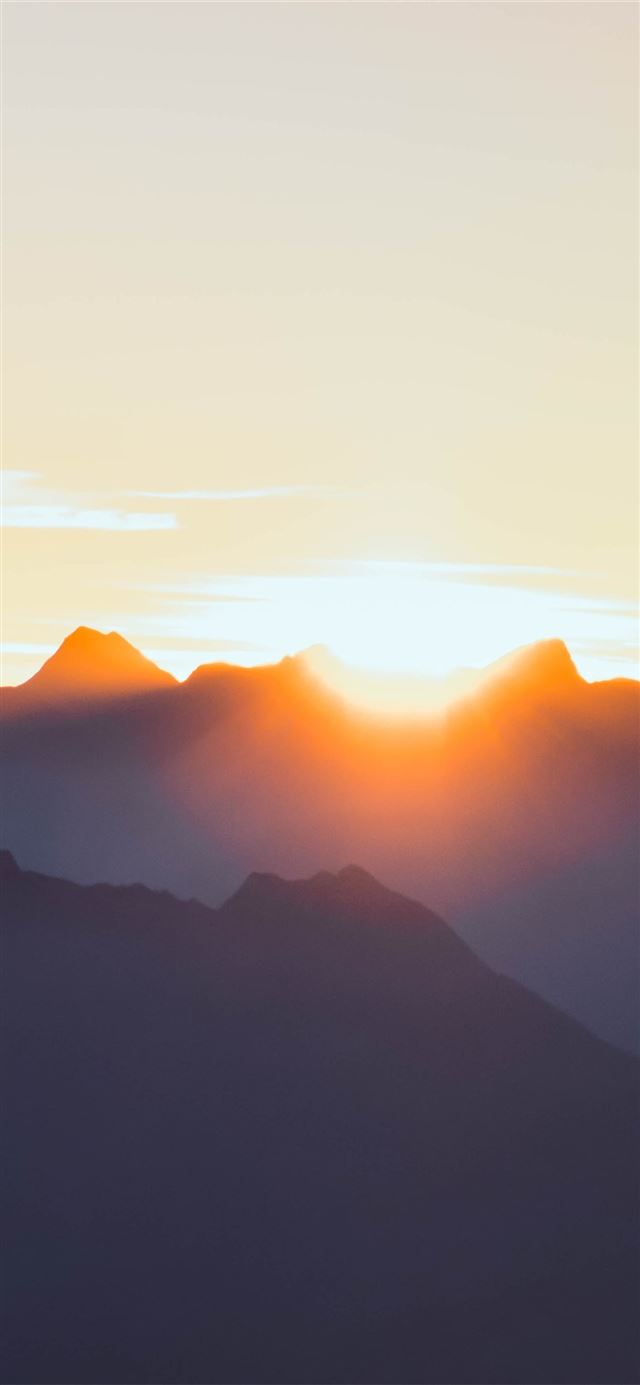 1125x2436 mountain range peak 5k - sunset iPhone 11 Wallpaper