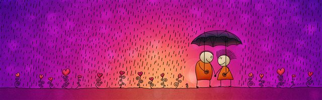 3840x1200 Love and Hearts - cute iPhone Panoramic Wallpaper