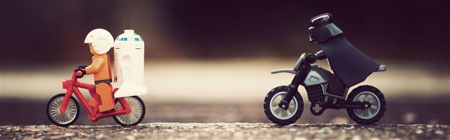 3840x1200 Bike Chase - road iPhone Panoramic Wallpaper