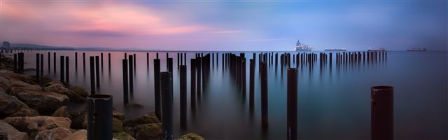 3840x1200 Toward the sea - sea iPhone Panoramic Wallpaper