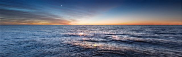 3840x1200 Magical twilight - sea iPhone Panoramic Wallpaper