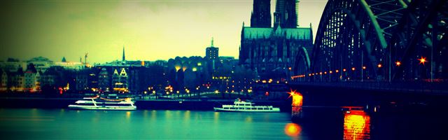 3840x1200 Koln Bridge - city iPhone Panoramic Wallpaper