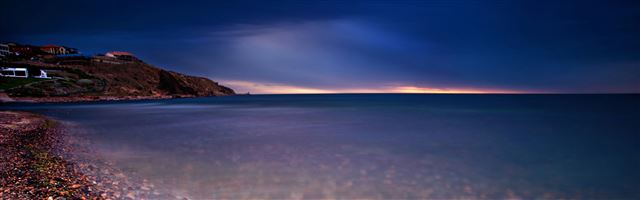 3840x1200 Pebble beach - beach iPhone Panoramic Wallpaper