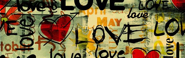 3840x1200 Love Written In Graffiti - flower iPhone Panoramic Wallpaper