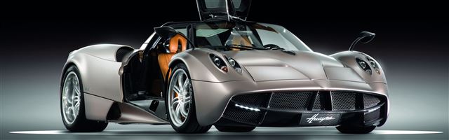 3840x1200 Pagani Huayra Gunmetal Front Side View - car iPhone Panoramic Wallpaper