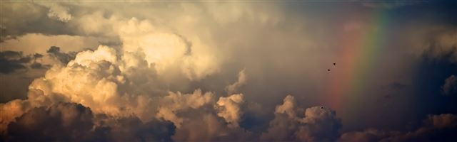 3840x1200 Storm Clouds And Rainbow - storm iPhone Panoramic Wallpaper