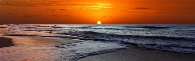3840x1200 Memorable Sunset Beach - beach iPhone Panoramic Wallpaper