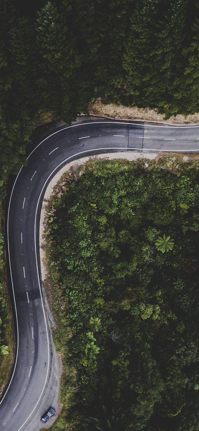 1125x2436 Street Road Mountain Nature Aerial view  -  iPhone 11 Wallpaper