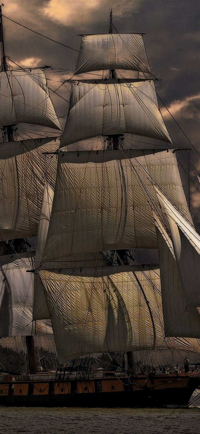 1125x2436 Great Ship Sea Cruise Water Fall Nature -  iPhone 11 Wallpaper