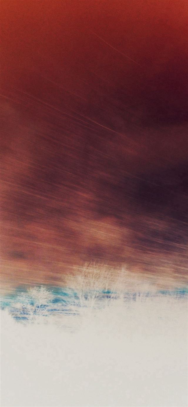 1125x2436 Fast Train Nature Red Sky View Bokeh -  iPhone 11 Wallpaper