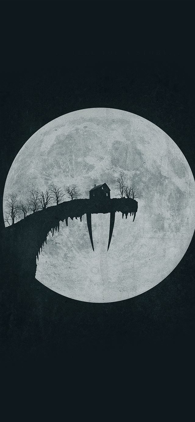 1125x2436 Tusk Moon Poster Illustration Art Dark -  iPhone 11 Wallpaper