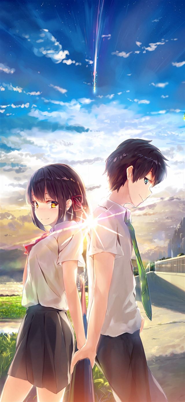1125x2436 Anime Yourname Sky Illustration Art -  iPhone 11 Wallpaper