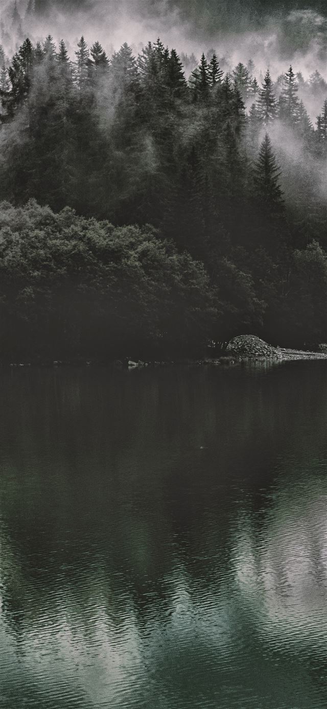 1125x2436 Lake Mountain Water Dark Nature -  iPhone 11 Wallpaper