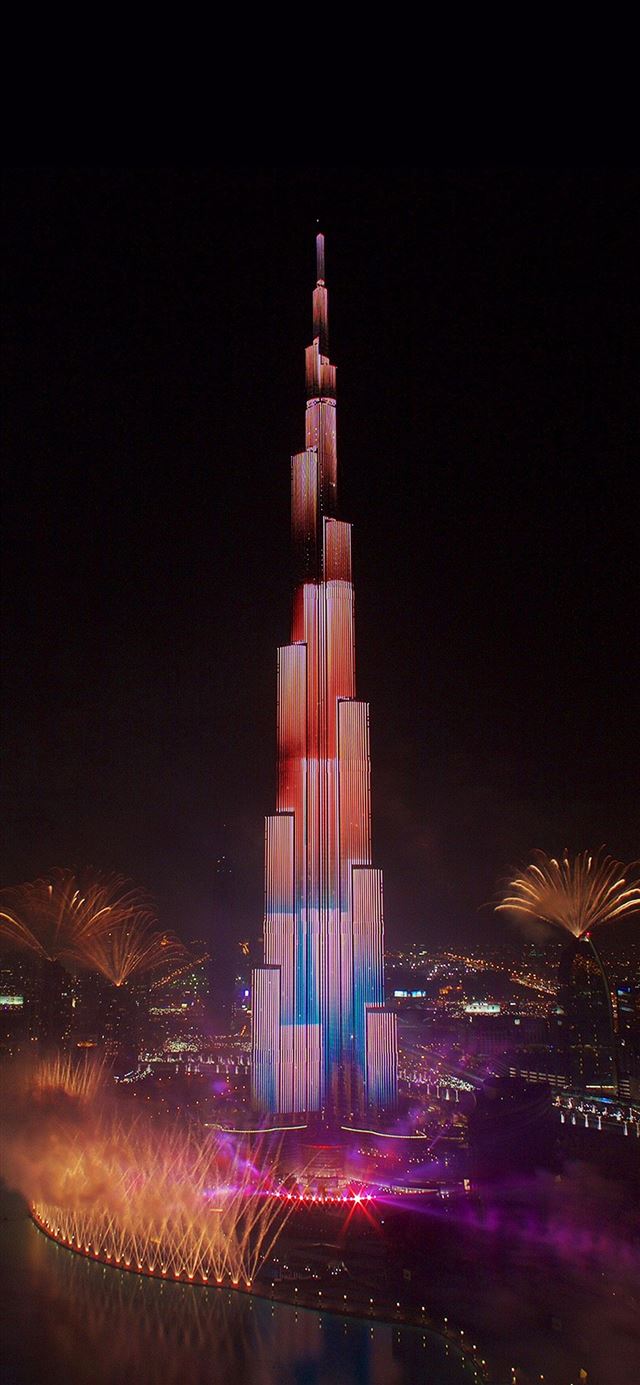1125x2436 Dubai 2018 city night -  iPhone 11 Wallpaper