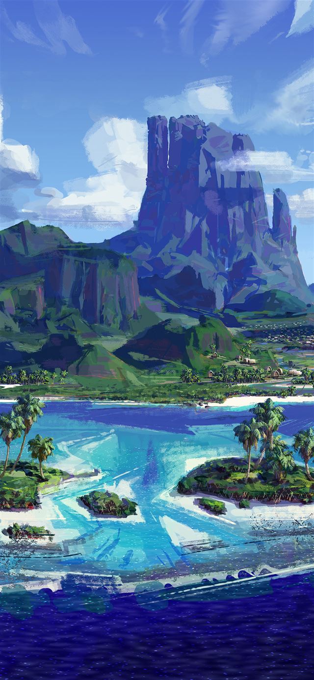 1125x2436 Sea anime paint summer -  iPhone 11 Wallpaper