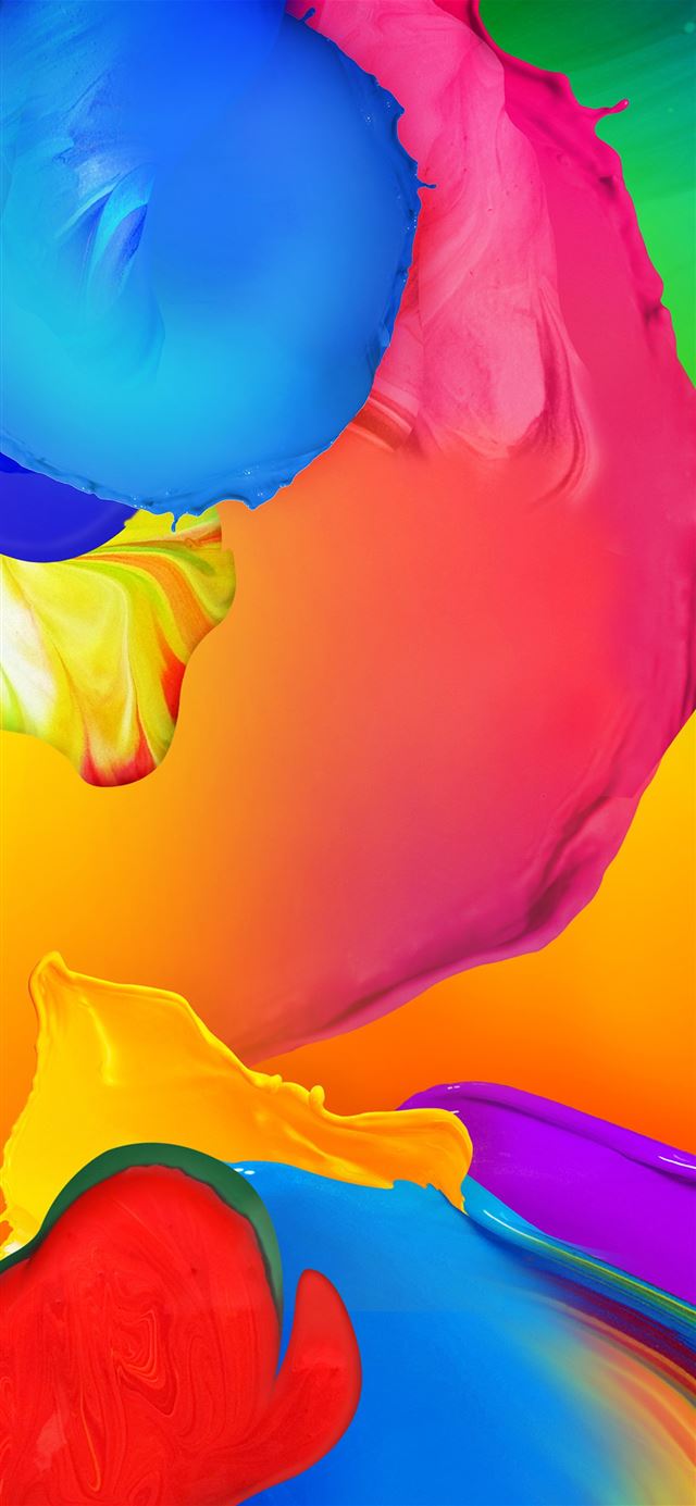 1125x2436 Rainbow color paint art ink default pattern -  iPhone 11 Wallpaper