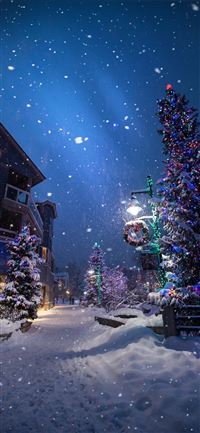 Magic in the Whistler Village iPhone 11 wallpaper
