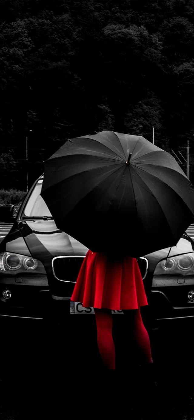 1125x2436 Red lady - truck iPhone 11 Wallpaper