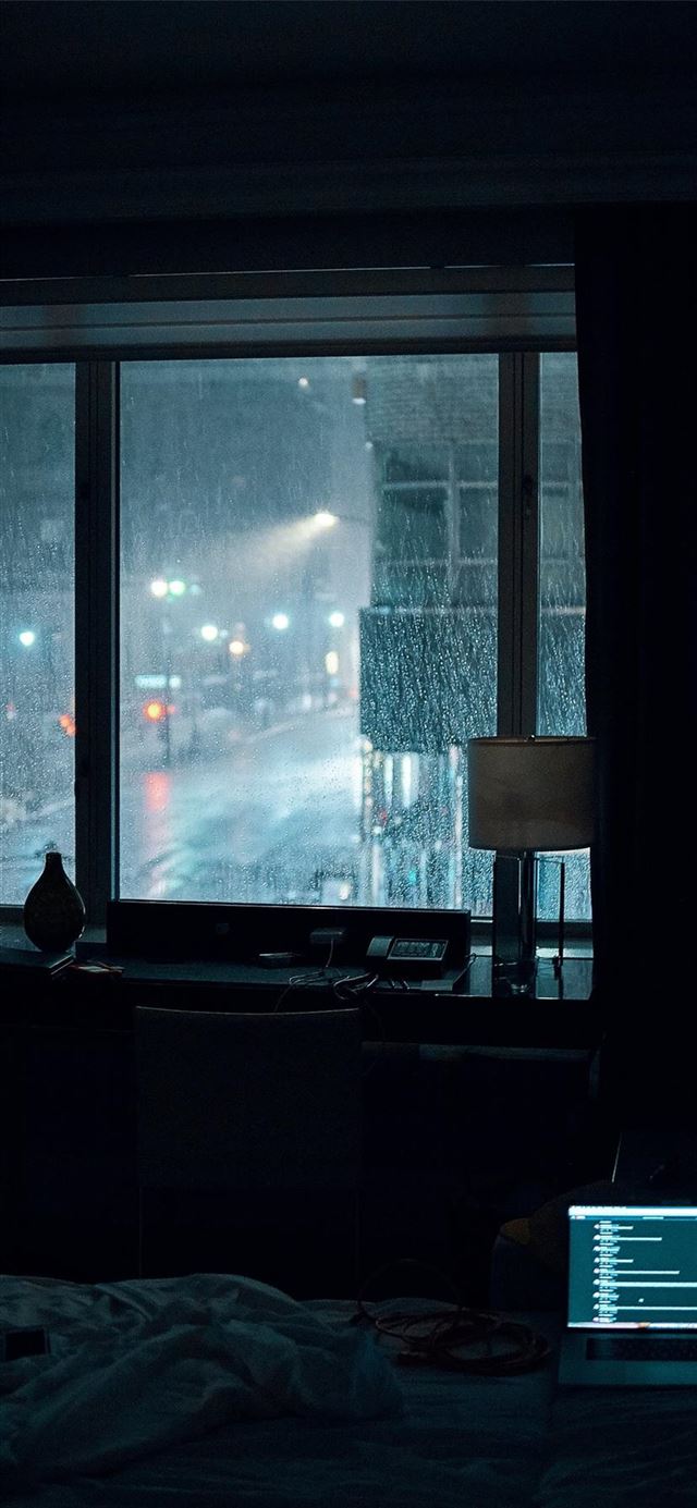 1125x2436 Rainy Nights in NYC -  iPhone 11 Wallpaper