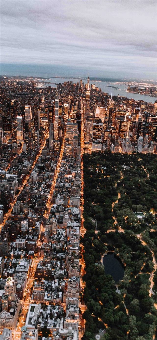 1125x2436 Aerial of Central Park and New York City -  iPhone 11 Wallpaper