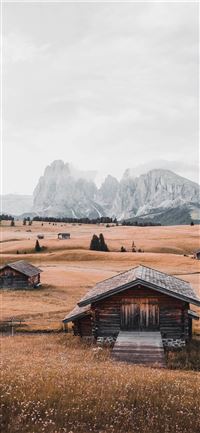 Magic cabin in Sudtirol iPhone 11 wallpaper