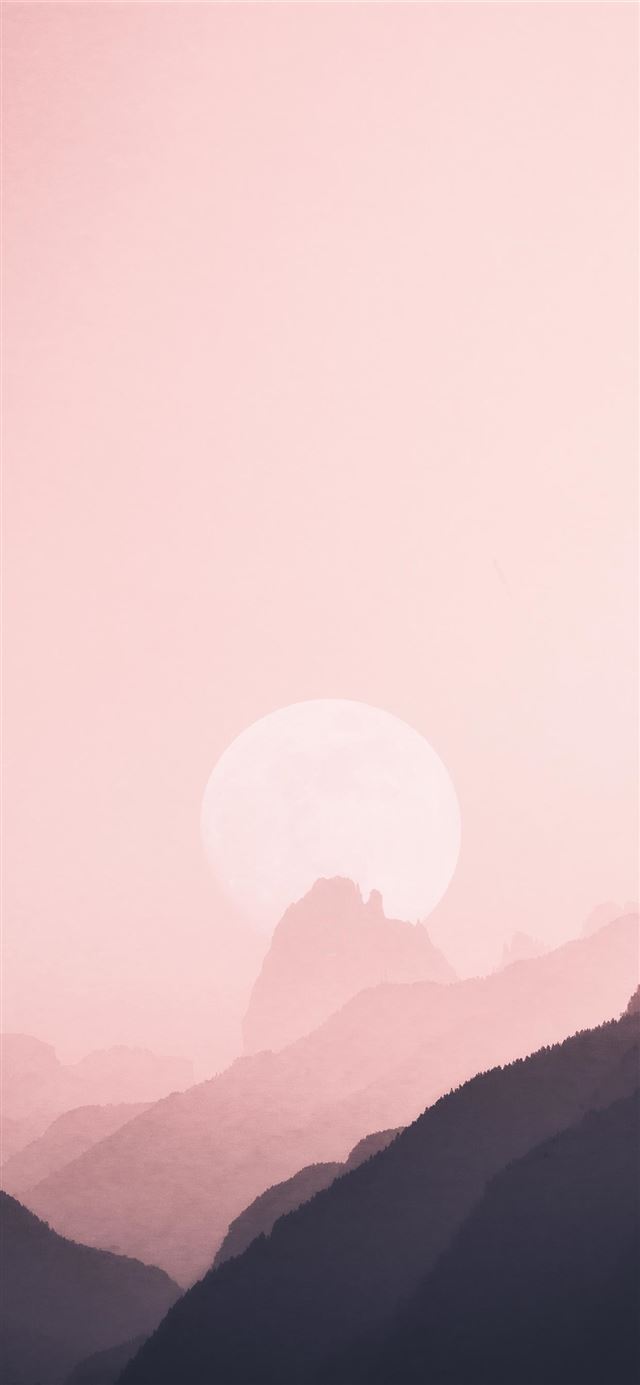 1125x2436 moon near mountain ridge - mountain iPhone 11 Wallpaper