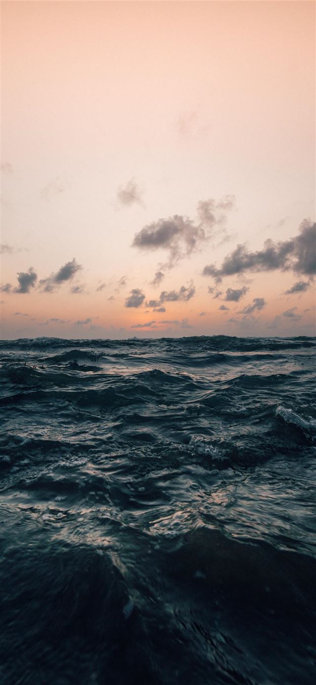 1125x2436 sea under cloudy sky in nature photography - sunset iPhone 11 Wallpaper