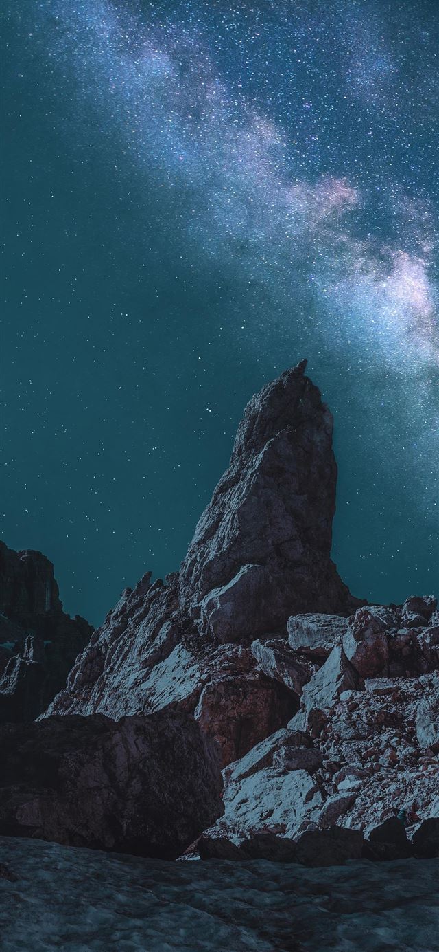 1125x2436 gray rocky hill formation - sky iPhone 11 Wallpaper