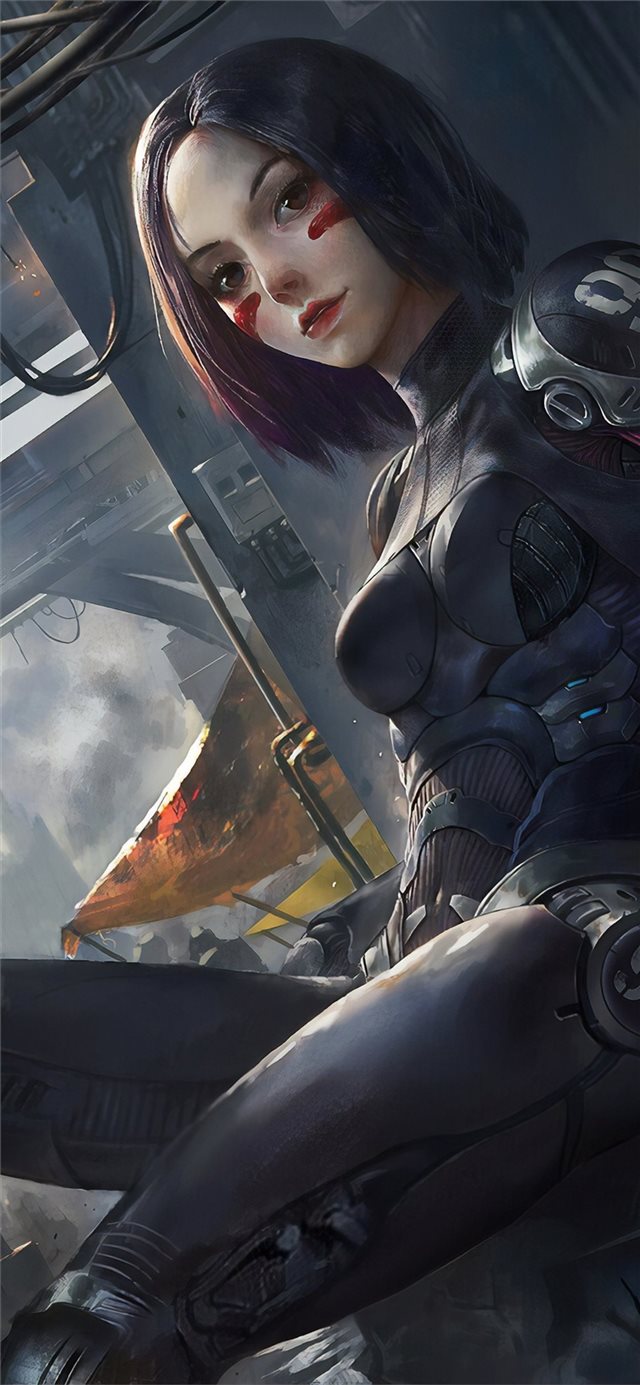 1125x2436 alita battle angel artwork 4k - alita battle angel iPhone 11 Wallpaper