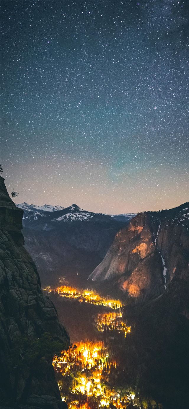1125x2436 aerial photography of mountain - fire iPhone 11 Wallpaper