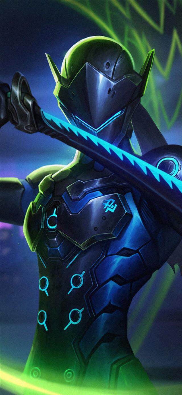1125x2436 genji overwatch art 4k -  iPhone 11 Wallpaper