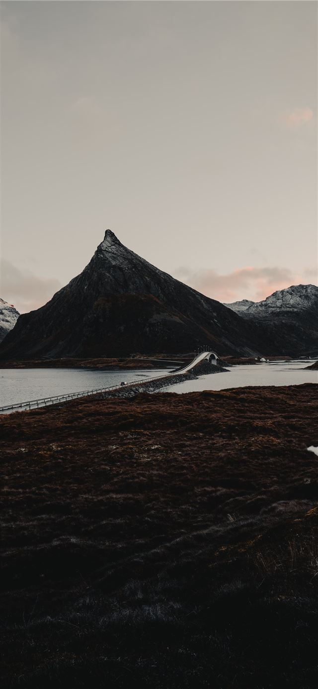 1125x2436 mountains beside bridge - scenery iPhone 11 Wallpaper