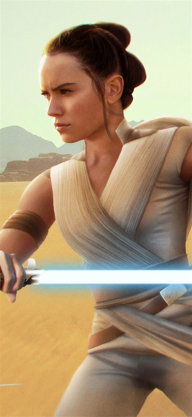 1125x2436 rey star wars with sword digital art 4k - 4k iPhone 11 Wallpaper