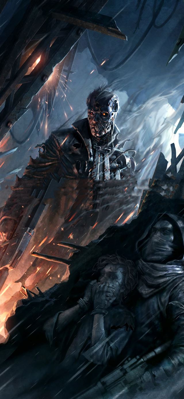 1125x2436 terminator resistance game 2019 - games iPhone 11 Wallpaper