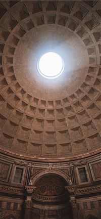 inside Pantheon temple in Rome Italy iPhone 11 wallpaper
