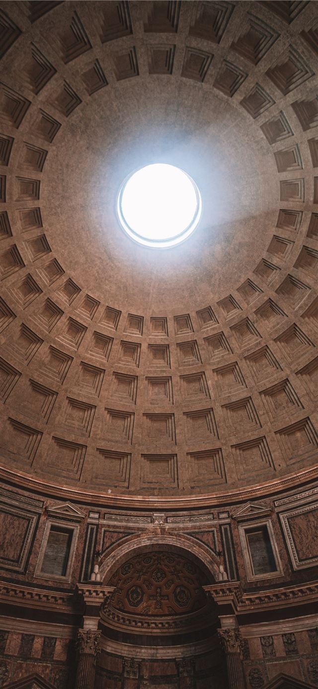 1125x2436 inside Pantheon temple in Rome Italy - grey iPhone 11 Wallpaper