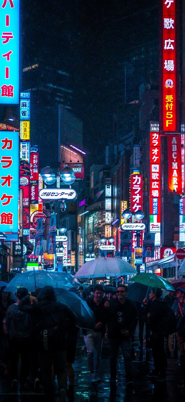 1125x2436 people standing near buildings - shibuya iPhone 11 Wallpaper