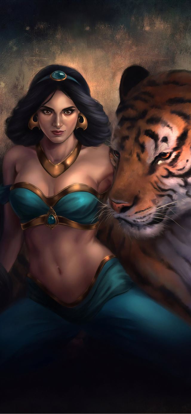 1125x2436 princess jasmine and raja - aladdin iPhone 11 Wallpaper