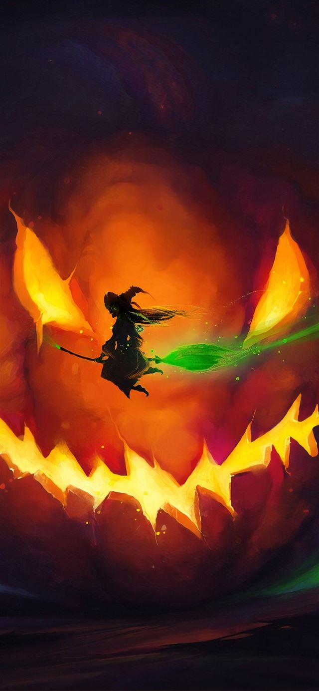 1125x2436 halloween witch 4k -  iPhone 11 Wallpaper