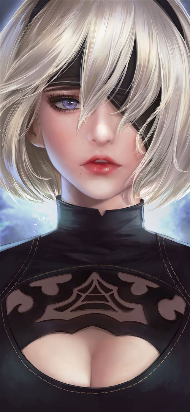 1125x2436 2b nier fanart 4k art - digital art iPhone 11 Wallpaper