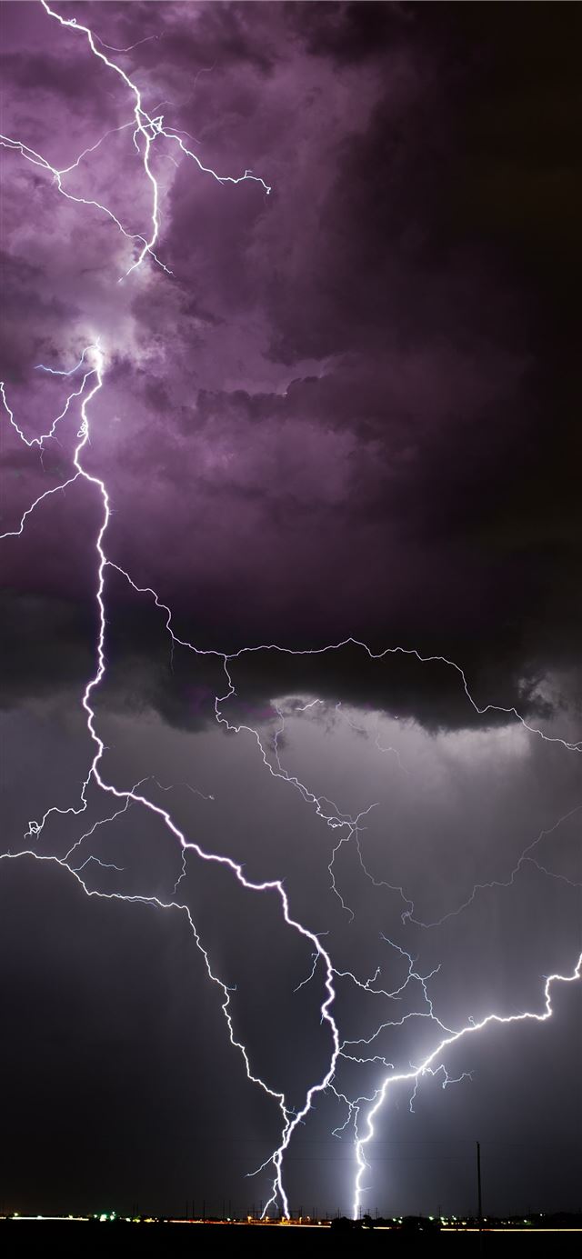 1125x2436 selective photography of white thunder - grey iPhone 11 Wallpaper