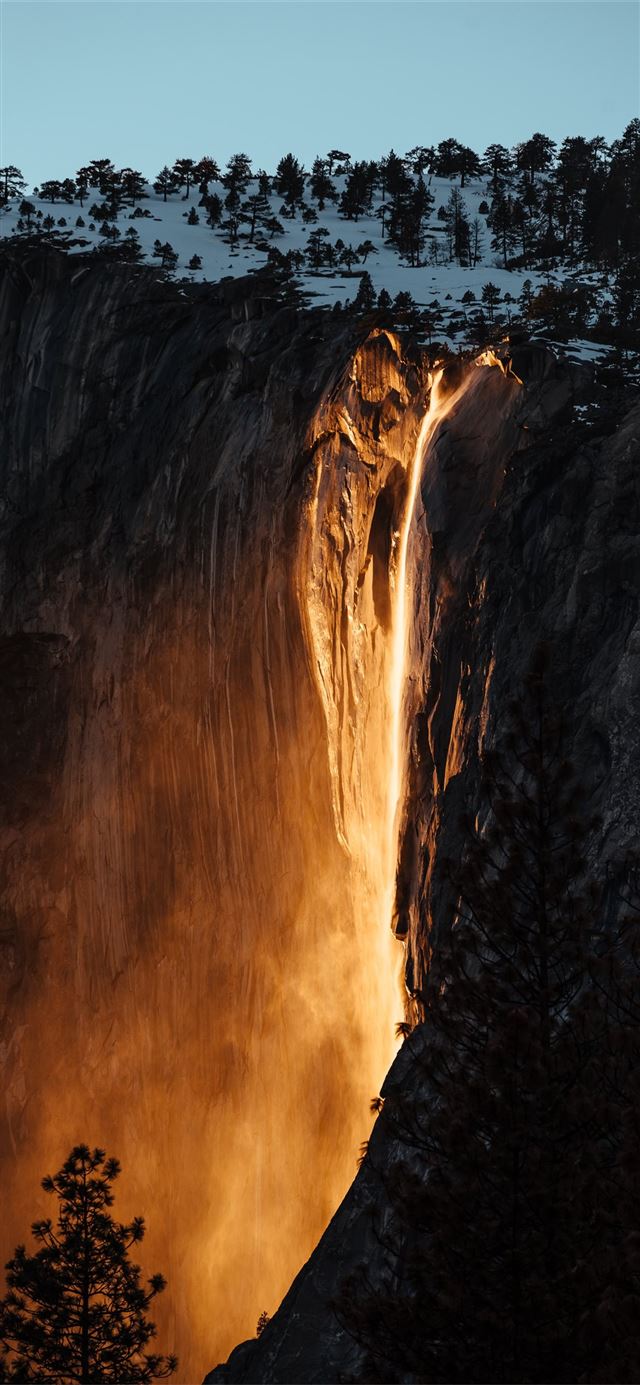 1125x2436 photography of mountain cliff during daytime - fire iPhone 11 Wallpaper