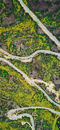 aerial photography of road iPhone 11 wallpaper